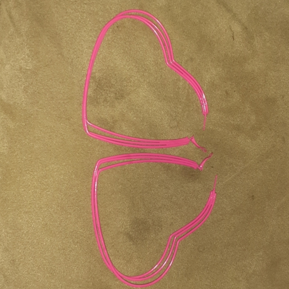 3 layered heart hoop earrings